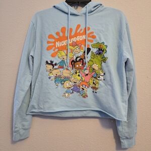 Nickelodeon TV Show‎ Cartoon Long Sleeve Cropped Oversized Hoodie Women's Medium